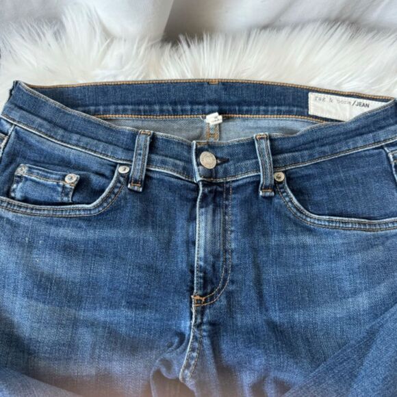 Rag & Bone Hampton Mid Rise Cropped Raw Hem Jeans Sz 28 - Picture 7 of 8